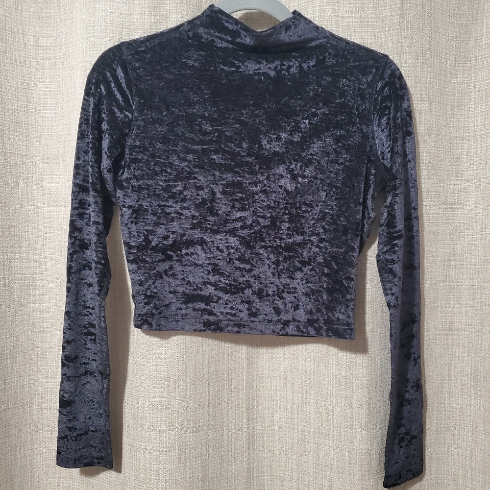 Lululemon All Aligned Mock Neck Long Sleeve *Crushed Velvet - Black